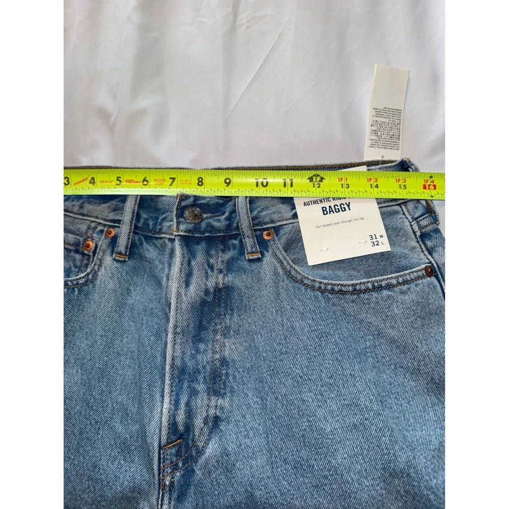 NWT Abercrombie & Fitch Mens Authentic Rigid Denim Baggy Jeans Light Wash 31x32